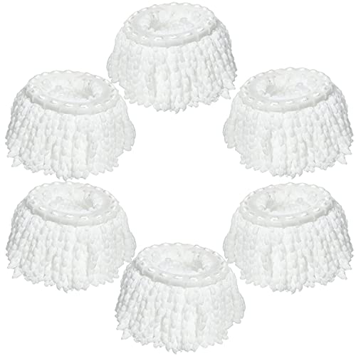 6 Pack Washable Microfiber Mop Heads for FunClean Spin Mop & RinseWinse Spin Mop