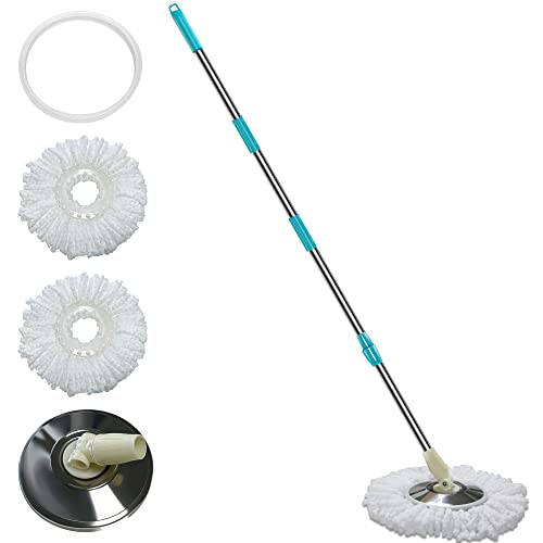 Tsmine Floor Microfiber Mop & Refills Set | 2 Replacement Refills | 61" Extended Mop Pole