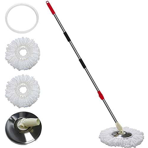 Tsmine Floor Microfiber Mop & Refills Set | 2 Replacement Refills | 61" Extended Mop Pole