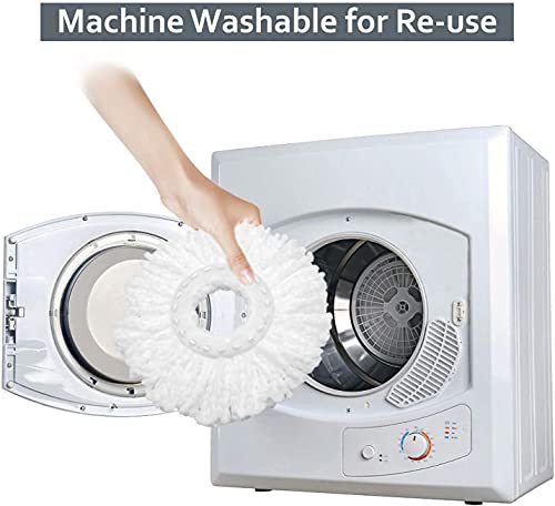 6 Pack Washable Microfiber Mop Heads for FunClean Spin Mop & RinseWinse Spin Mop