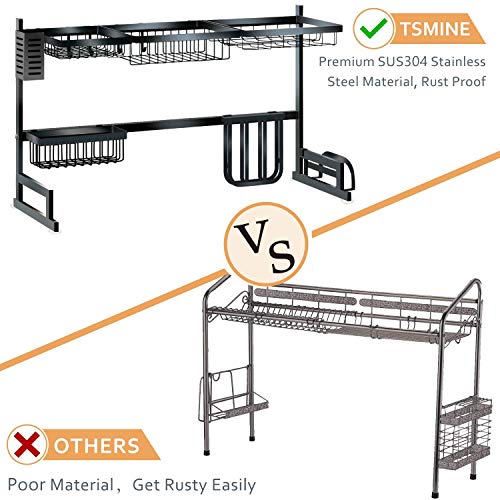 Tsmine Adjustable Dish Drying Rack Over the Sink (32≤ Sink Size ≤ 39.5 inch)