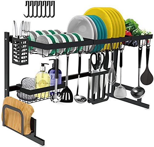 Tsmine Adjustable Dish Drying Rack Over the Sink (32≤ Sink Size ≤ 39.5 inch)