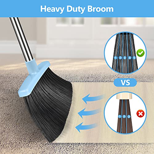 Broom and Dustpan Set | 55 Inch Handle | Heavy Duty