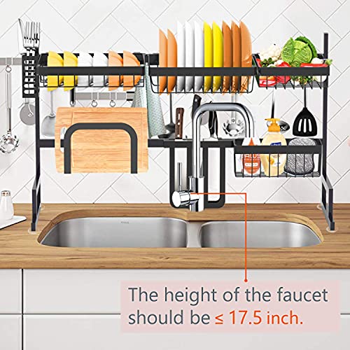 Tsmine Adjustable Dish Drying Rack Over the Sink (32≤ Sink Size ≤ 39.5 inch)