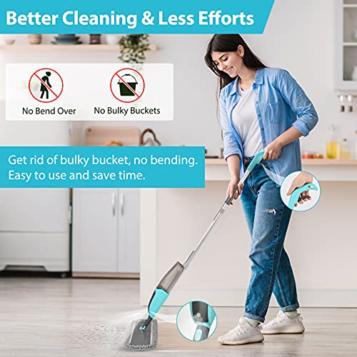 Tsmine Spray Mops | with 8 Washable Microfiber Pads & 550ML Refillable Bottle