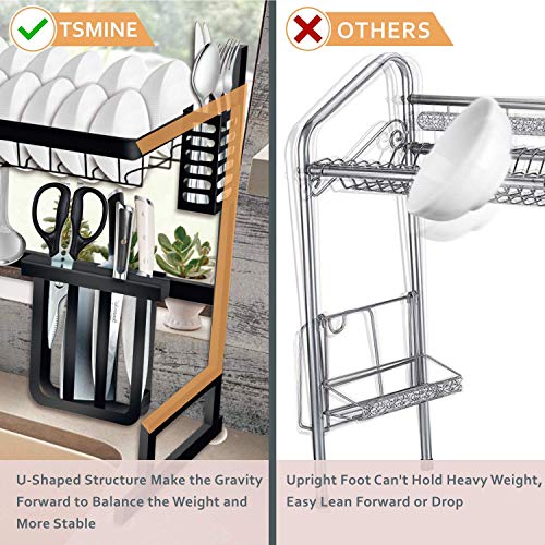 Tsmine Adjustable Dish Drying Rack Over the Sink (32≤ Sink Size ≤ 39.5 inch)